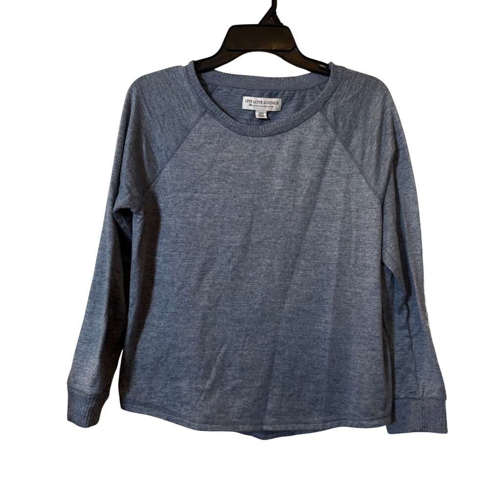 Live Love Lounge Karen Neuburger Women's Lounge Top Small Long Sleeve Blue